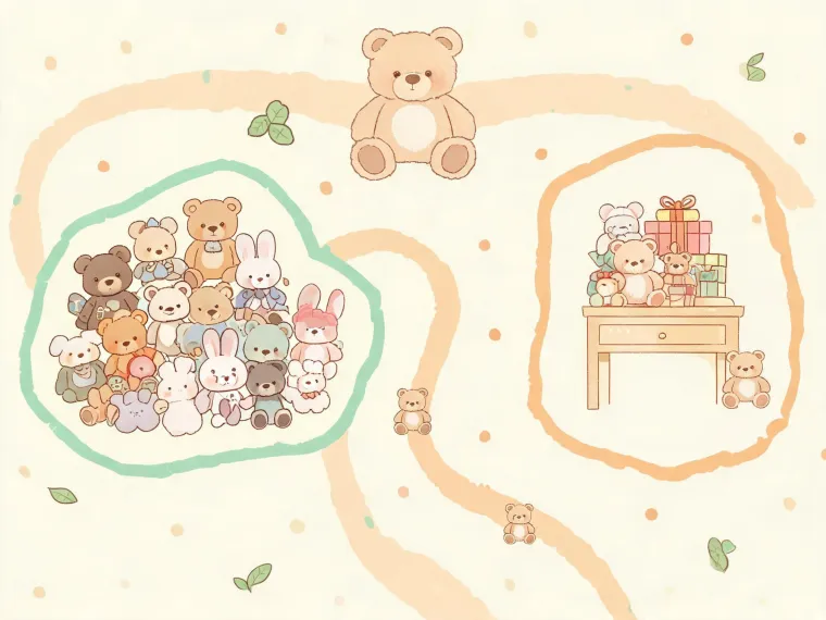 Steiff contact map and nursery showroom illustration