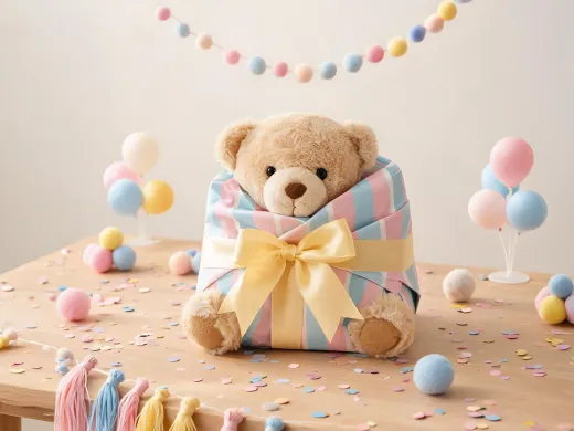 Birthday plush gift table